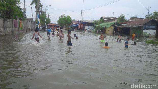 Banjir Rob 50 Cm di Belawan Sumut, Ratusan Rumah Terendam