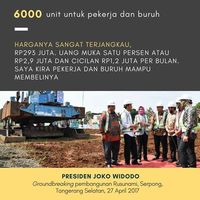 Jokowi Promosikan Hunian Pekerja di Tangerang Selatan DP 1%
