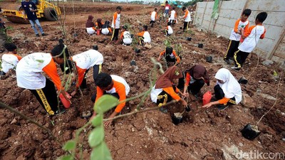 Ratusan Siswa SD Menanam Pohon