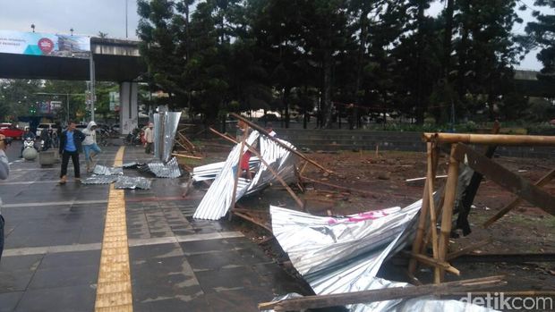 Begini Penampakan Pos Polisi di Cikapayang Bandung yang Dirusak Massa