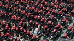 Begini Penampakan Massa Aksi May Day di Patung Kuda