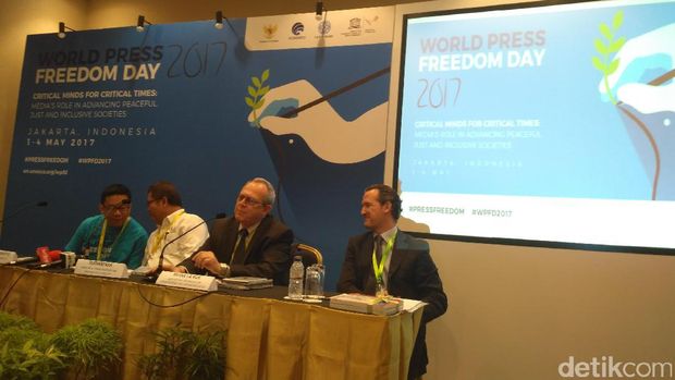  Jumpa pers World Press Freedom Day di JCC, Selasa (2/5/2017)
