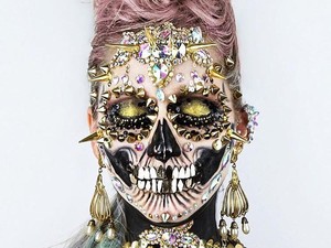 Foto: Seramnya Makeup Bentuk Tengkorak yang Viral di Instagram