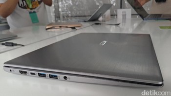 Seri laptop Swift terbaru kini dibalut bodi metal hampir di seluruh bodinya. Foto: yud/detikINET