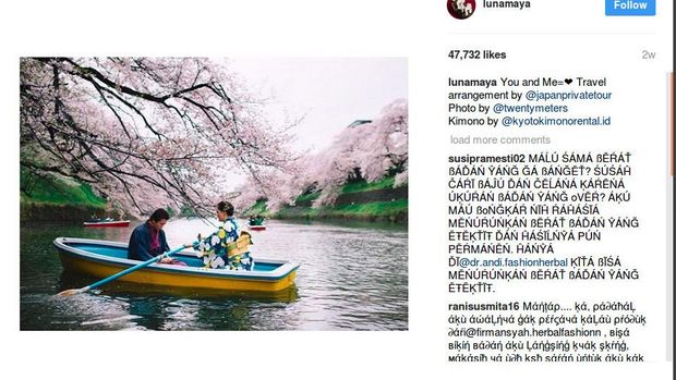 Foto Romantis di Jepang, Luna Maya dan Kekasih Sudah Prewedding?