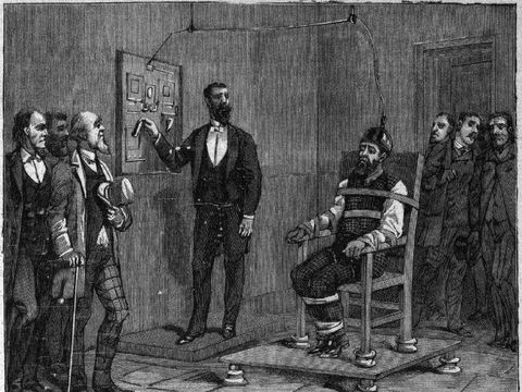 Penggunaan setruman listrik untuk hukuman mati pada 1889.
