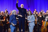 John Williams bersama George Lucas dan Kethleen Kennedy.
