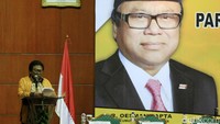 Oesman Sapta Odang memberikan pidato pengarahan dalam rapat yang bertema Konsolidasi dan Gerakan S-5 Hanura Menuju Kemenangan Gemilang Pemilu 2019. 
