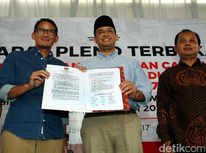 Jadi Gubernur Terpilih, Anies: Terima Kasih Agus-Sylvi dan Ahok-Djarot