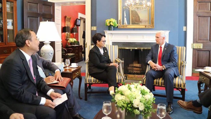 Temui Wapres AS, Menlu Retno Bahas Investasi sampai Antiterorisme