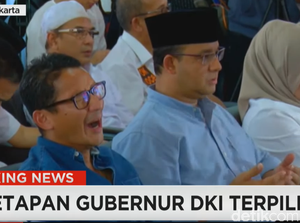 Momen Sandiaga Menguap Saat Pleno Penetapan KPU DKI