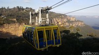 Wahana terakhir yaitu Scenic Skyway. Ini adalah kereta gantung horizontal yang mengantar kita dari tebing ke tebing. Kereta gantung ini dipasang di ketinggian 270 meter dan merupakan kereta gantung tertinggi di Australia (Fitraya/detikTravel)