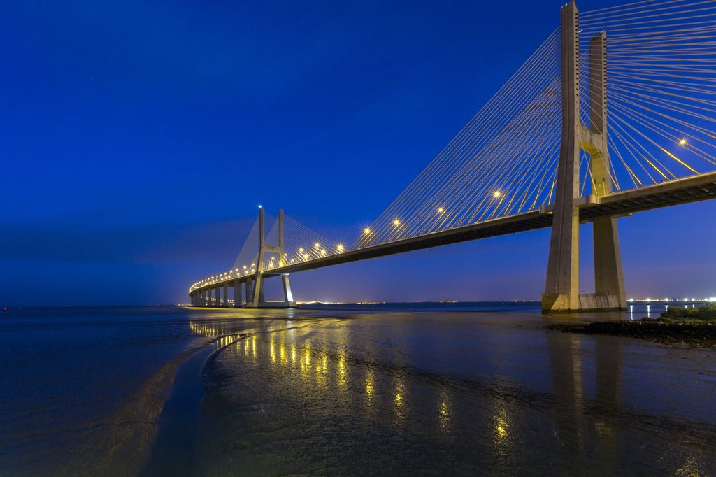 The Vasco da Gama Bridge (Ponte Vasco da Gama) is a cable-stayed bridge