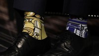 Trudeau memakai kaos kaki bermotif Star Wars saat bertemu dengan Direktur IMF Christine Lagarde (Dok. Instagram @justinpjtrudeau)