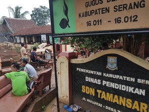 SDN Tamansari di Serang Rusak Diterjang Banjir