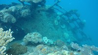 Ada beberapa titik patahan yang bisa dimasuki. Mulai dari depan ada buritan yang memililki kedalaman 4 meter dan haluan sedalam 17 meter (Bonauli/detikTravel)