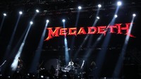 Megadeth menjadi penutup pagelaran musik Hammersonic 2017 di Ecopark, Ancol, Jakarta Utara pada Minggu (7/5/2017).