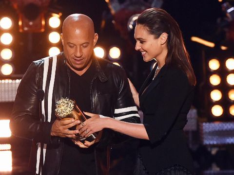 LOS ANGELES, CA - MAY 07:  Actor Gal Gadot speaks onstage during the 2017 MTV Movie And TV Awards at The Shrine Auditorium on May 7, 2017 in Los Angeles, California.  (Photo by Kevin Winter/Getty Images)