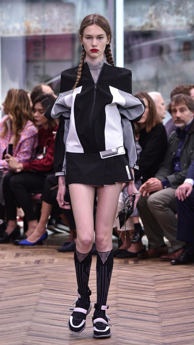 Model walks the runway at the Prada Resort Collection 2018 show at Osservatorio Prada on May 7, 2017 in Milan, Italy.  (Photo by Pietro DAprano/Getty Images)