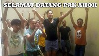 Inilah meme yang viral itu. Saipul Jamil menyambut Ahok di Rutan Cipinang. Tapi Ahok kini sudah dipindahkan ke Rutan Mako Brimob. Foto: ist