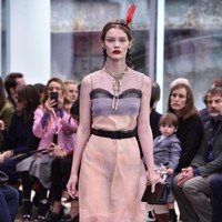 Model walks the runway at the Prada Resort Collection 2018 show at Osservatorio Prada on May 7, 2017 in Milan, Italy.  (Photo by Pietro DAprano/Getty Images)