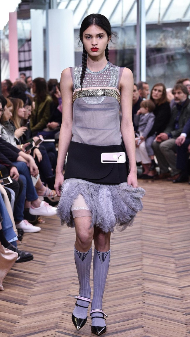 Model walks the runway at the Prada Resort Collection 2018 show at Osservatorio Prada on May 7, 2017 in Milan, Italy.  (Photo by Pietro DAprano/Getty Images)