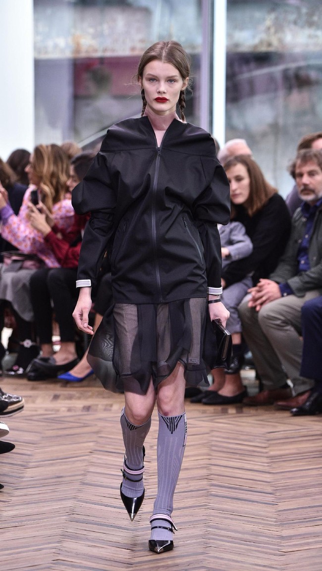 Model walks the runway at the Prada Resort Collection 2018 show at Osservatorio Prada on May 7, 2017 in Milan, Italy.  (Photo by Pietro DAprano/Getty Images)