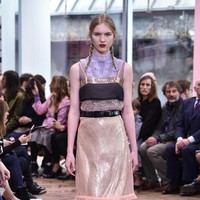 Model walks the runway at the Prada Resort Collection 2018 show at Osservatorio Prada on May 7, 2017 in Milan, Italy.  (Photo by Pietro DAprano/Getty Images)