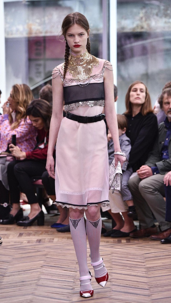 Model walks the runway at the Prada Resort Collection 2018 show at Osservatorio Prada on May 7, 2017 in Milan, Italy.  (Photo by Pietro DAprano/Getty Images)