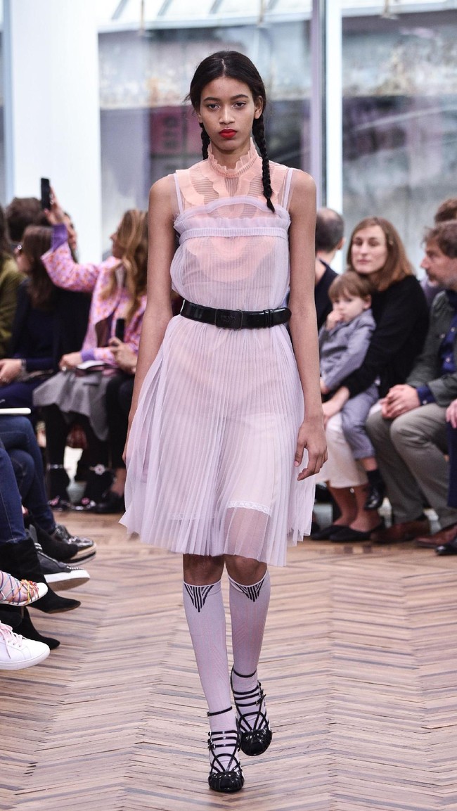 Model walks the runway at the Prada Resort Collection 2018 show at Osservatorio Prada on May 7, 2017 in Milan, Italy.  (Photo by Pietro DAprano/Getty Images)