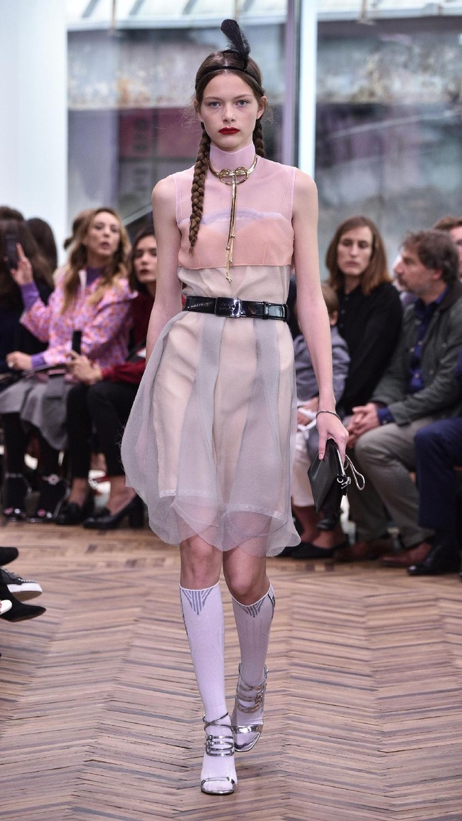 Model walks the runway at the Prada Resort Collection 2018 show at Osservatorio Prada on May 7, 2017 in Milan, Italy.  (Photo by Pietro DAprano/Getty Images)