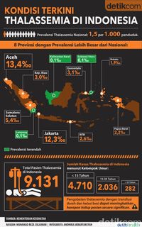 Infografis: Sebaran Data Pasien Thalassemia di Indonesia