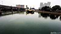 Begini penampakan Waduk Grogol yang terlihat cantik dan bersih dari sampah, Jumat (12/5/2017).