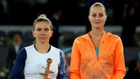 Halep yang jadi unggulan ketiga di turnamen ini keluar sebagai pemenang setelah mengalahkan Mladenovic dengan skor 7-5, 6-7(5), 6-2. Susana Vera/Reuters.