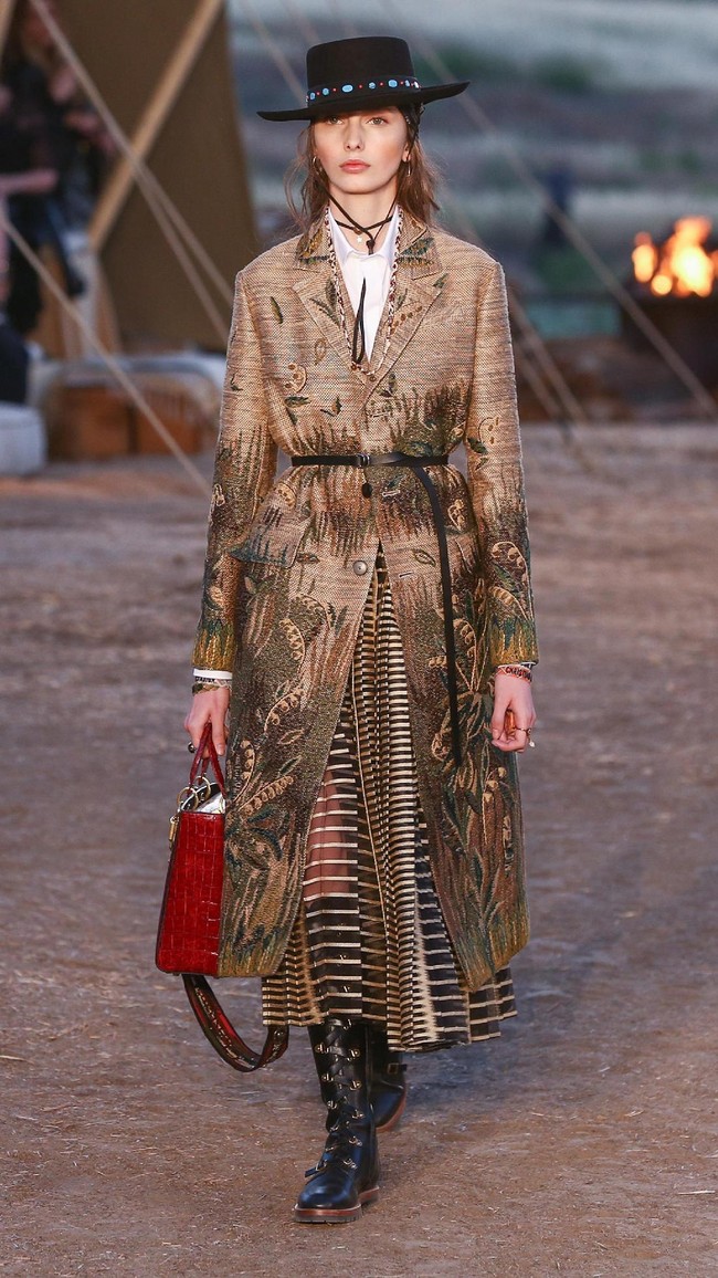 Model walks the runway during the Christian Dior Cruise 2018 Runway Show at the Upper Las Virgenes Canyon Open Space Preserve on May 11, 2017 in Santa Monica, California.  (Photo by Rich Fury/Getty Images)