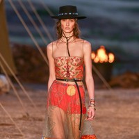 Model walks the runway during the Christian Dior Cruise 2018 Runway Show at the Upper Las Virgenes Canyon Open Space Preserve on May 11, 2017 in Santa Monica, California.  (Photo by Rich Fury/Getty Images)
