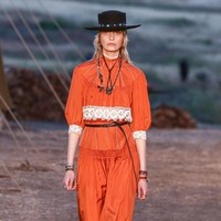 Model walks the runway during the Christian Dior Cruise 2018 Runway Show at the Upper Las Virgenes Canyon Open Space Preserve on May 11, 2017 in Santa Monica, California.  (Photo by Rich Fury/Getty Images)