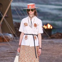 Model walks the runway during the Christian Dior Cruise 2018 Runway Show at the Upper Las Virgenes Canyon Open Space Preserve on May 11, 2017 in Santa Monica, California.  (Photo by Rich Fury/Getty Images)
