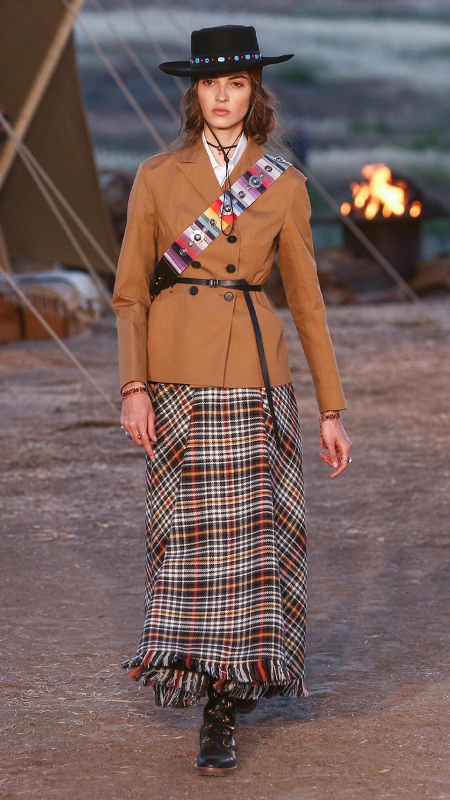 Model walks the runway during the Christian Dior Cruise 2018 Runway Show at the Upper Las Virgenes Canyon Open Space Preserve on May 11, 2017 in Santa Monica, California.  (Photo by Rich Fury/Getty Images)