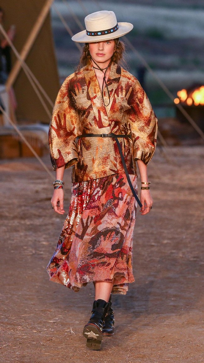 Model walks the runway during the Christian Dior Cruise 2018 Runway Show at the Upper Las Virgenes Canyon Open Space Preserve on May 11, 2017 in Santa Monica, California.  (Photo by Rich Fury/Getty Images)