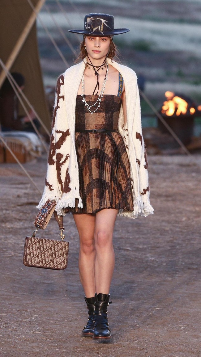 Model walks the runway during the Christian Dior Cruise 2018 Runway Show at the Upper Las Virgenes Canyon Open Space Preserve on May 11, 2017 in Santa Monica, California.  (Photo by Rich Fury/Getty Images)