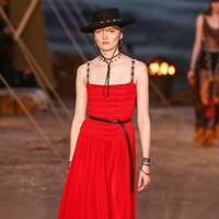 Model walks the runway during the Christian Dior Cruise 2018 Runway Show at the Upper Las Virgenes Canyon Open Space Preserve on May 11, 2017 in Santa Monica, California.  (Photo by Rich Fury/Getty Images)