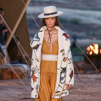 Model walks the runway during the Christian Dior Cruise 2018 Runway Show at the Upper Las Virgenes Canyon Open Space Preserve on May 11, 2017 in Santa Monica, California.  (Photo by Rich Fury/Getty Images)