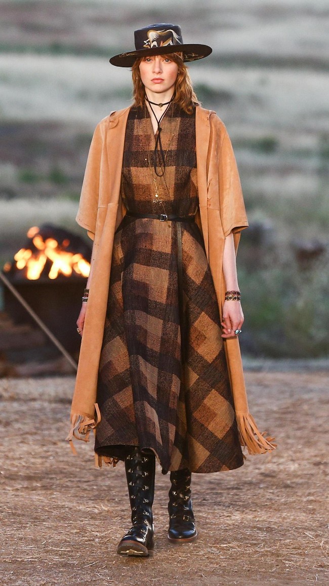 Model walks the runway during the Christian Dior Cruise 2018 Runway Show at the Upper Las Virgenes Canyon Open Space Preserve on May 11, 2017 in Santa Monica, California.  (Photo by Rich Fury/Getty Images)