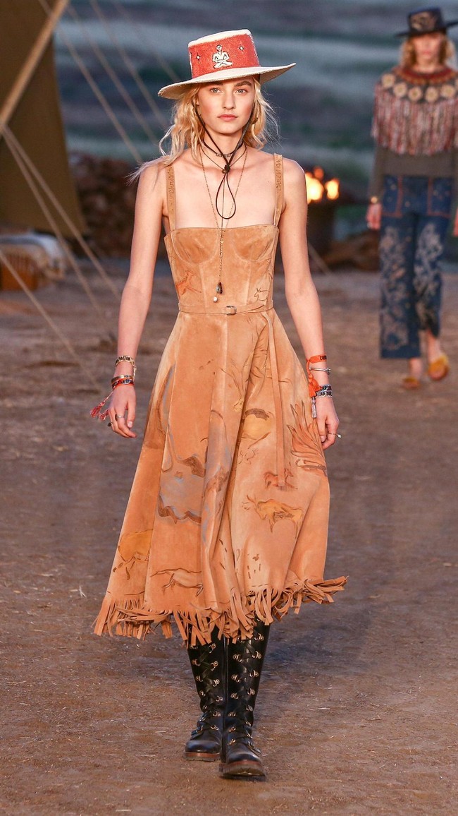 Model walks the runway during the Christian Dior Cruise 2018 Runway Show at the Upper Las Virgenes Canyon Open Space Preserve on May 11, 2017 in Santa Monica, California.  (Photo by Rich Fury/Getty Images)