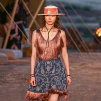 Model walks the runway during the Christian Dior Cruise 2018 Runway Show at the Upper Las Virgenes Canyon Open Space Preserve on May 11, 2017 in Santa Monica, California.  (Photo by Rich Fury/Getty Images)