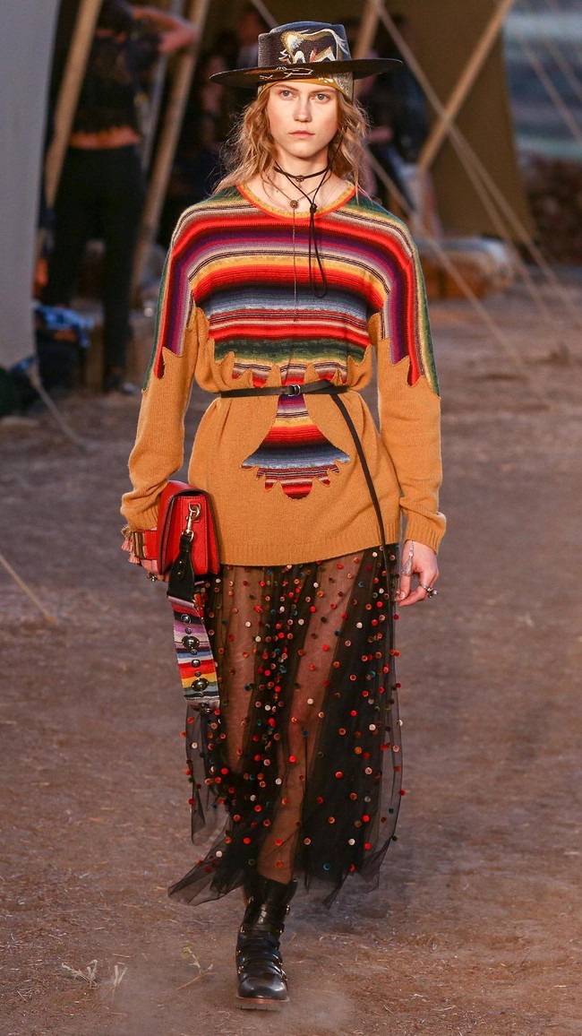 Model walks the runway during the Christian Dior Cruise 2018 Runway Show at the Upper Las Virgenes Canyon Open Space Preserve on May 11, 2017 in Santa Monica, California.  (Photo by Rich Fury/Getty Images)