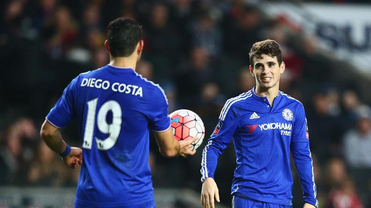 Oscar dan Diego Costa saat masih membela Chelsea (Foto: Getty Images/Clive Mason)