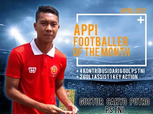 Gustur Cahyo Putro Jadi Pemain Terbaik di Bulan April