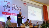  Dosen Ilmu Lingkungan Pasca Sarjana Universitas Indonesia Emil Salim mengatakan bahwa Astra mencari anak-anak muda yang memiliki semangat menyalanyala. Pool/Astra.